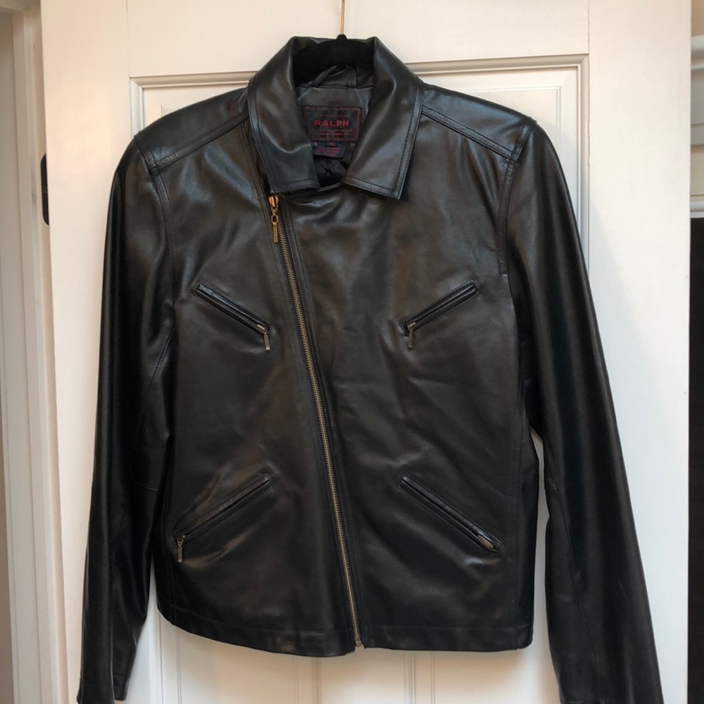 Black leather jacket